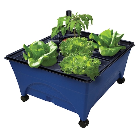 Emsco Group Hydroponic Grow Box, Non-Electric, Compact 24in x 20in Footprint, Mobility Provided by Casters 2370